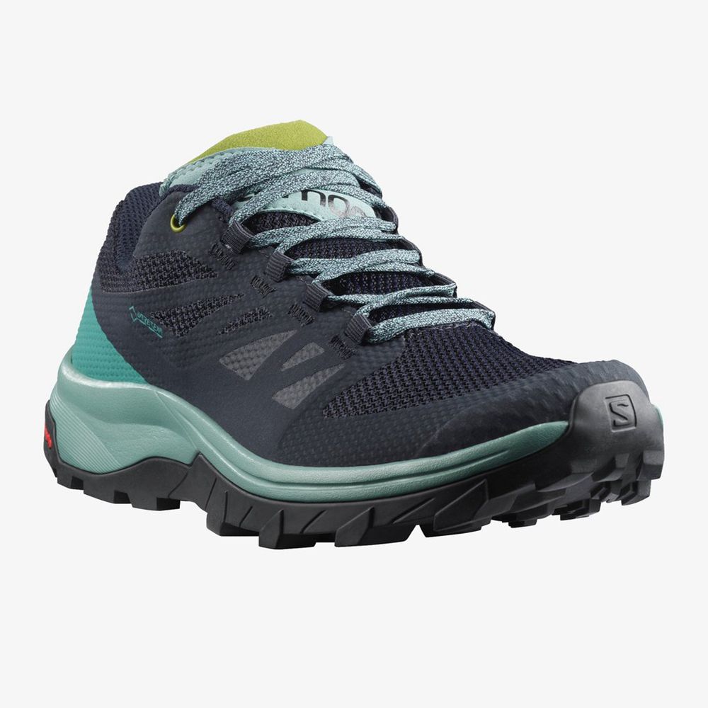 SALOMON OUTLINE GTX Philippines - Women's Trail Running Shoes - Navy | 628014-SDW